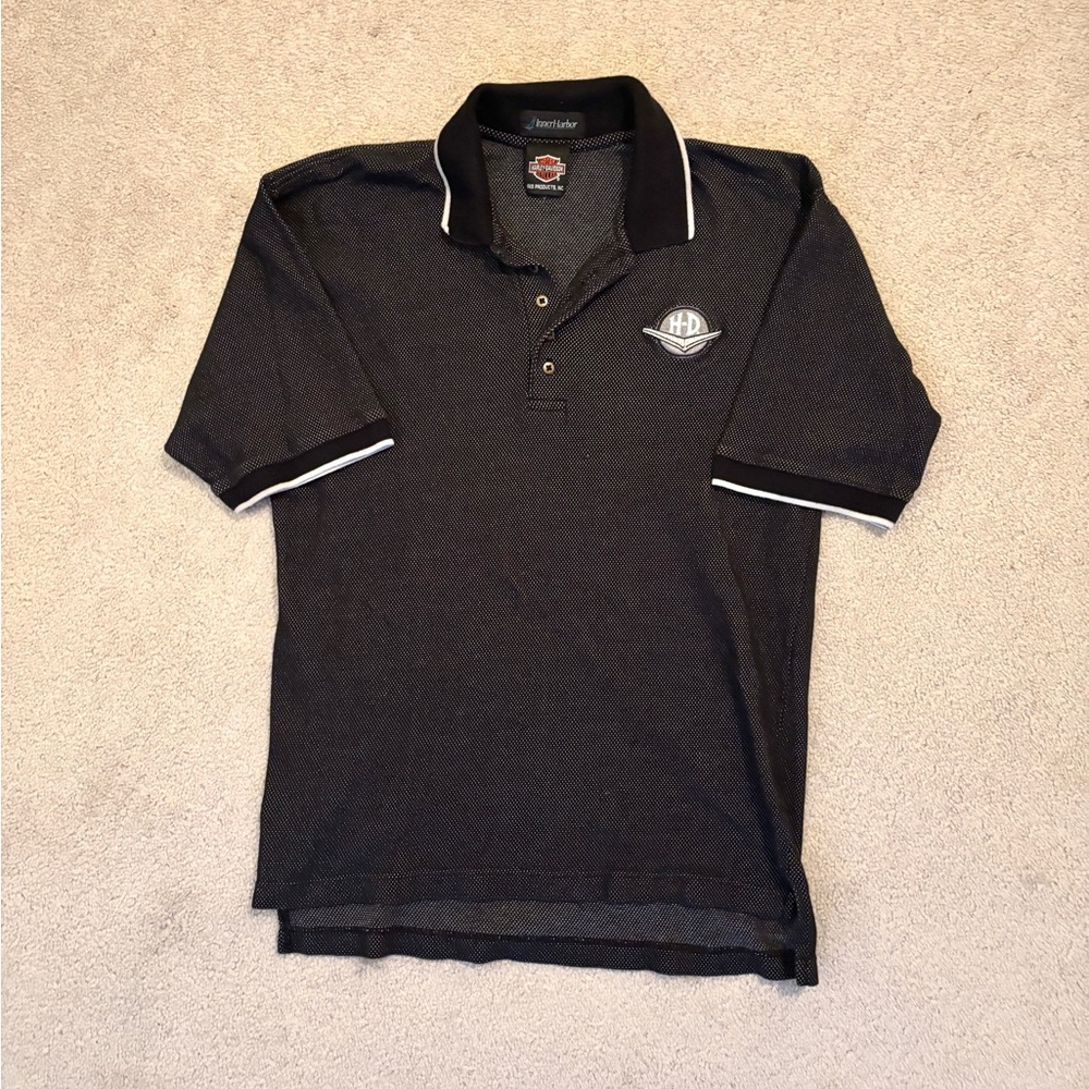 Harley Davidson Black Polo Short Sleeve Shirt